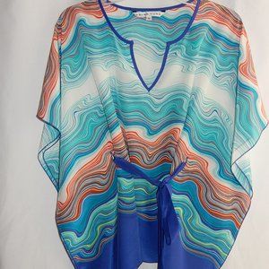 Trini Turk Multicolor Silk Shaw in Size S